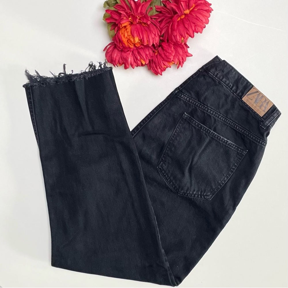 ZARA Hi Rise Straight Leg Jeans 12